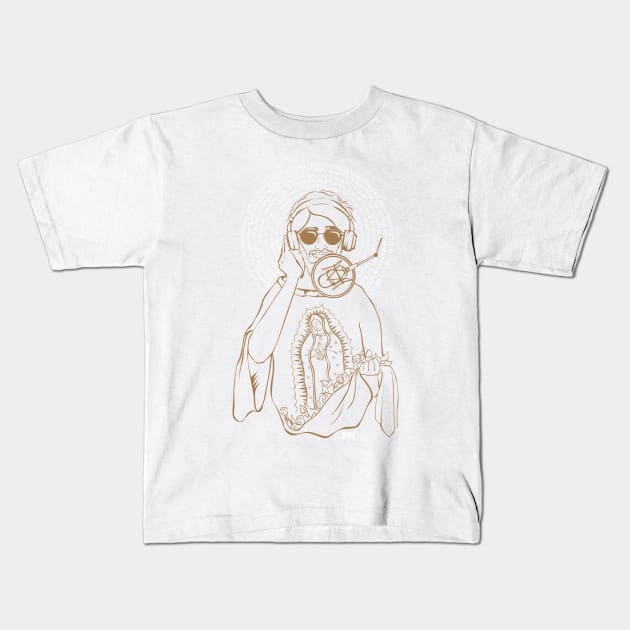 Juan Diego el podcastero Nican Mopohua en beige T-Shirt Kids T-Shirt by JuanDiegoNetwork